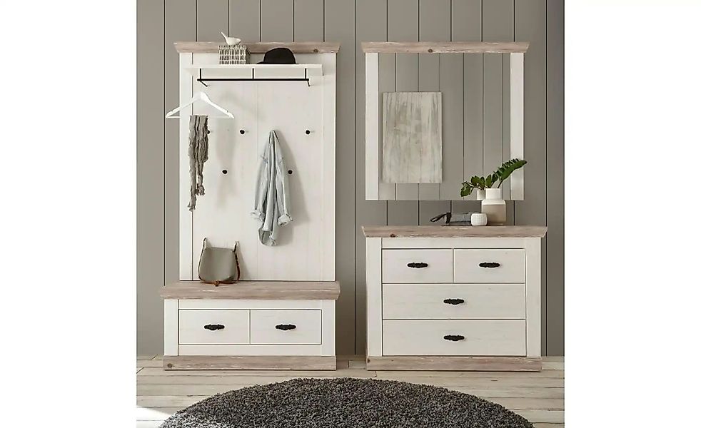 Garderobenkombination  Roble ¦ weiß ¦ Maße (cm): B: 224 H: 201 T: 45.0 Gard günstig online kaufen