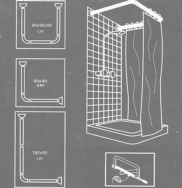 Ekershop Winkelstange Weiß Winkel Bad Dusch Badewanne Duschvorhang Stange E günstig online kaufen