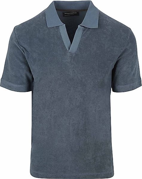 Marc O'Polo Poloshirt Riva Terry Cloth Blau - Größe L günstig online kaufen