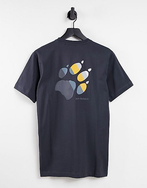 Jack Wolfskin – Rainbow Paw – T-Shirt in Grau günstig online kaufen