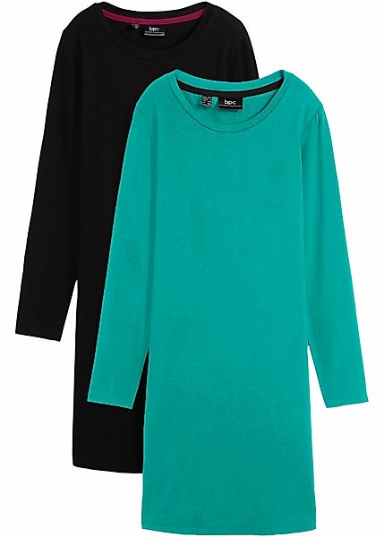 bonprix Jerseykleid "Figurbetontes Jerseykleid (2er Pack)" Packung, 2, 2 St günstig online kaufen