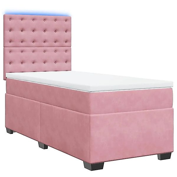 vidaXL Boxspringbett mit Matratze Rosa 100x200 cm Samt 3293151 günstig online kaufen