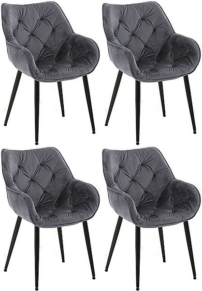 CLP Esszimmerstuhl Tanna Samt (4er Set, 4 St), Armlehnen, Metallgestell günstig online kaufen