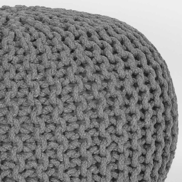 Sitzpouf in Dunkelgrau Strickstoff günstig online kaufen