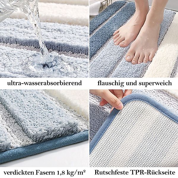 Vivi Idee Badematte Badteppich, TPR-Gummi rutschfest günstig online kaufen