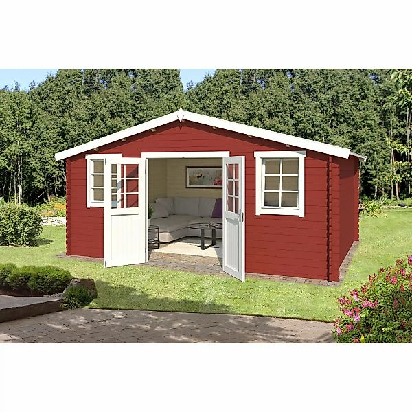 Lasita Holz-Gartenhaus Udo 384 Schwedenrot 522,4 cm x 400 cm günstig online kaufen