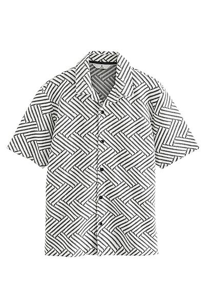 Next Kurzarmhemd Hemd aus strukturiertem Jersey günstig online kaufen