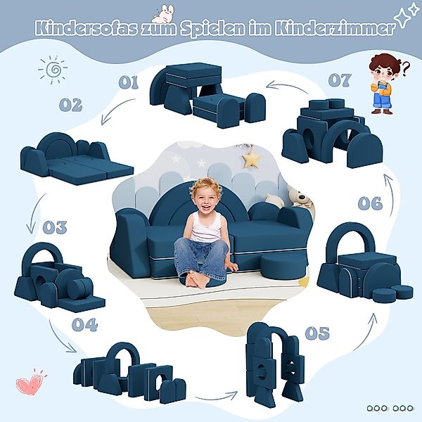 radelldar Kindersofa Modulare Spielsofa, 12 Teile, günstig online kaufen