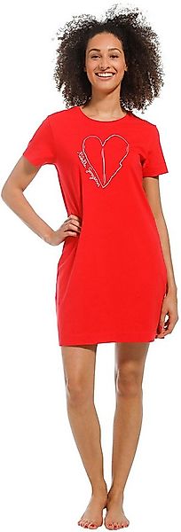 Rebelle Nachthemd Damen Schlafshirt mit kurzem Arm (1-tlg) mit Herz günstig online kaufen
