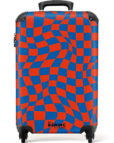 NoBoringSuitcases.com© Hartschalen-Trolley Gewellter rot-blau karierter Dru günstig online kaufen