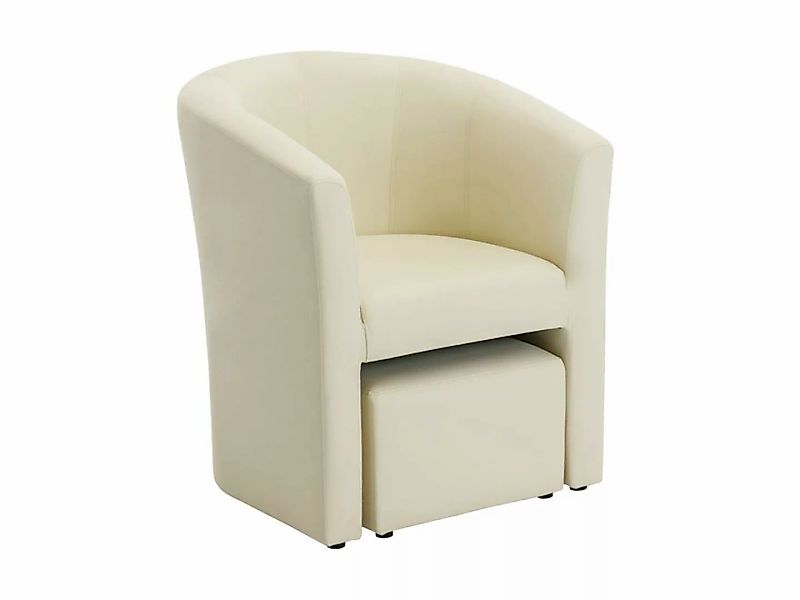 Lounge-Sessel & Hocker - Kunstleder - Beige - JOVANA günstig online kaufen