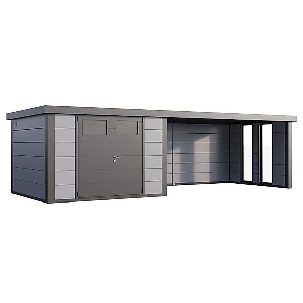 Gerätehaus Classico 3330 Lounge XL Rechts mit Fenster 792 x 298 cm Hellgrau günstig online kaufen