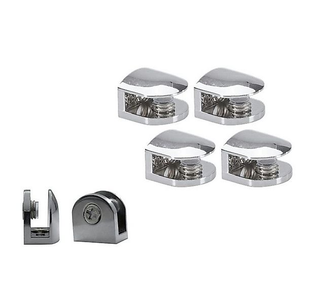 HOOZ Wandregalhalter 4er Set Regalhalter Chrom für Glas & Holzeinlagen, Set günstig online kaufen