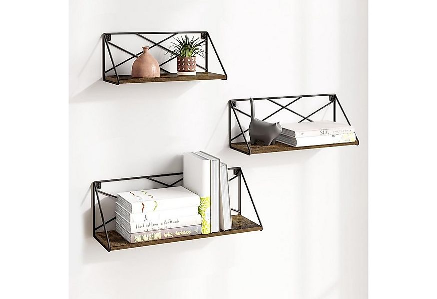 EUGAD Wandregal, 3-tlg., Industrial Regalbrett mit Metallrahmen, hängend günstig online kaufen