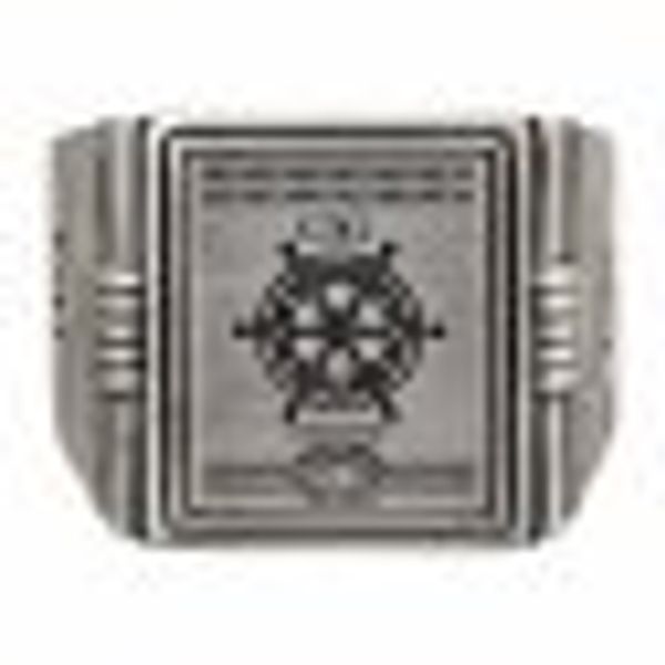 Ring 925/- Sterling Silber Siegelring matt oxidiert Sailor Wappen günstig online kaufen