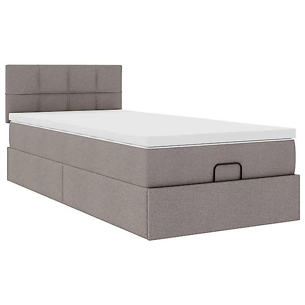 vidaXL Bett Ottoman-Bett mit Matratze Taupe 80x200 cm Stoff günstig online kaufen