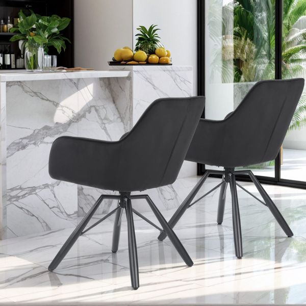 oyajia Polsterstuhl Esszimmerstuhl mit Armlehne Samt-Bezug günstig online kaufen