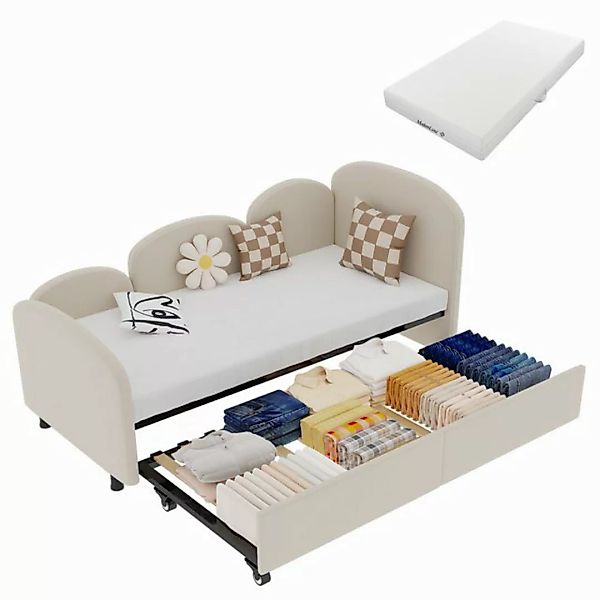 HAUSS SPOLE Kinderbett 90×200cm Polsterbett Schlafsofa mit Ausziehbett, Sic günstig online kaufen