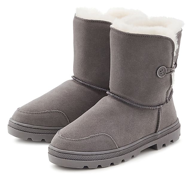 LASCANA Winterstiefel aus kuscheligem Lammfell, robuste günstig online kaufen
