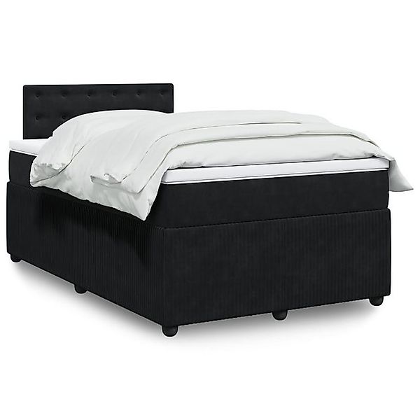 vidaXL Boxspringbett, Boxspringbett mit Matratze Schwarz 120x200 cm Samt günstig online kaufen