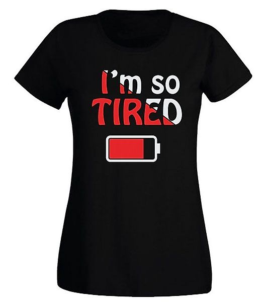 G-graphics T-Shirt Damen T-Shirt - I´m so tired – Battery low Slim-fit, mit günstig online kaufen