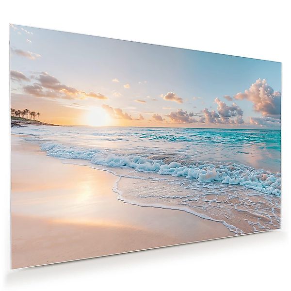 Primedeco Glasbild Wandbild Sonnenaufgang Strand mit günstig online kaufen