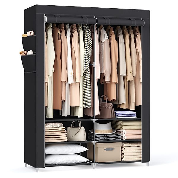 SONGMICS Kleiderschrank Stoffschrank, 4 Hängefächer, mit günstig online kaufen
