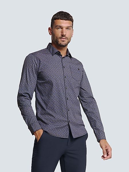 NO EXCESS Langarmhemd mit grafischem Muster günstig online kaufen