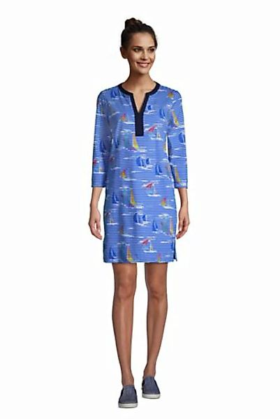 Tunika-Strandkleid Gemustert, Damen, Größe: XS Normal, Blau, Baumwolle, by günstig online kaufen
