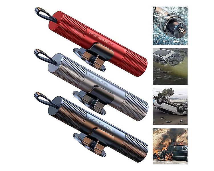 Welikera Hammer 3er-Pack Sicherheitshammer-Sicherheitsgurtschneider mit Tes günstig online kaufen