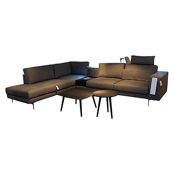 Koinor Ecksofa Ecksofa Omega Boxspring Stoff Strand Grau Mittelteil Esche W günstig online kaufen