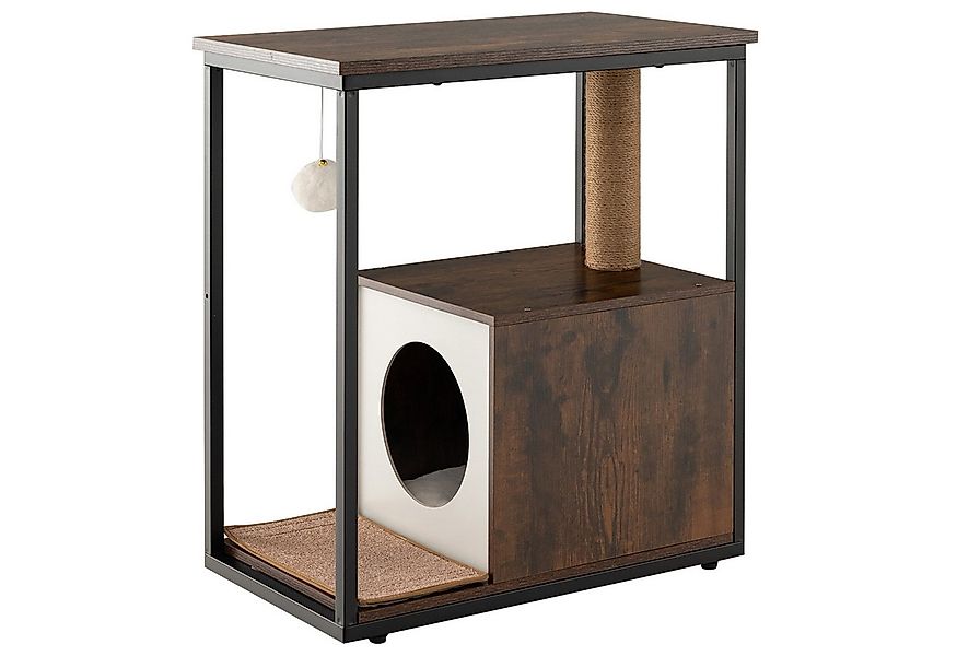 COSTWAY Tierhaus, 2 in 1 Katzenhaus & Beistelltisch, mit abnehmbarer Kratzm günstig online kaufen