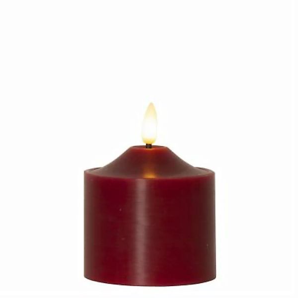MARELIDA LED Kerze Flamme Echtwachs 3D Flamme H: 9,5cm rot günstig online kaufen