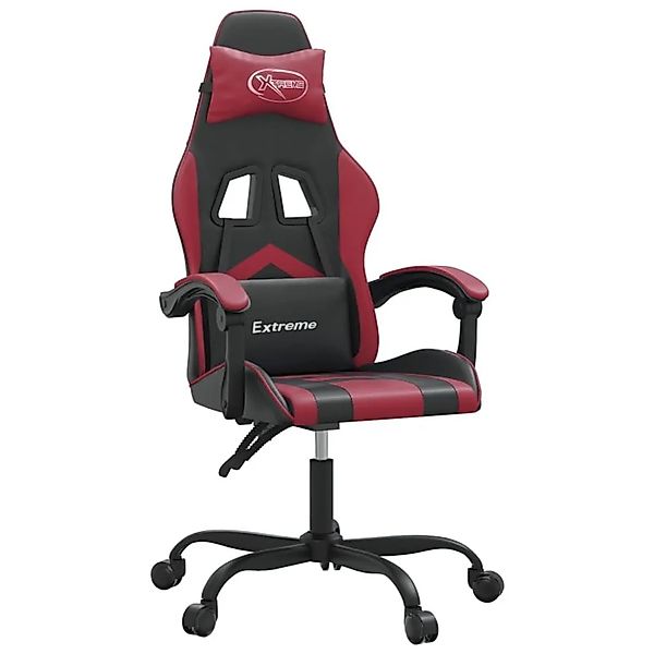 vidaXL Gaming-Stuhl Drehbar Schwarz und Weinrot Kunstleder 349598 günstig online kaufen