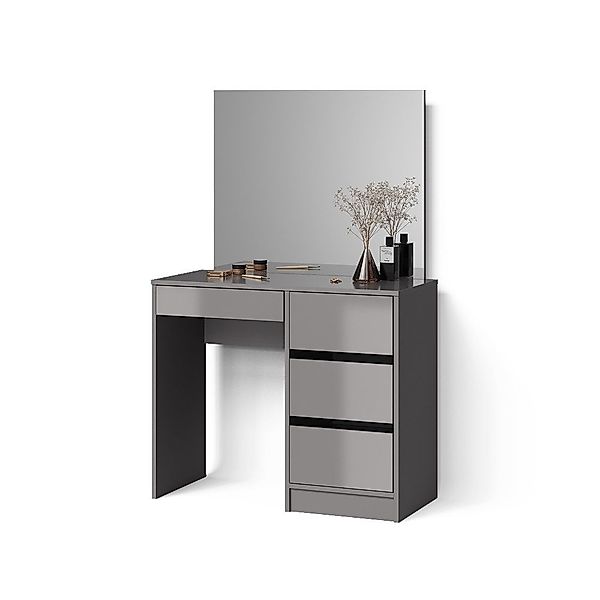 Livinity® Schminktisch Imola, Grau/Grau, 90 cm günstig online kaufen