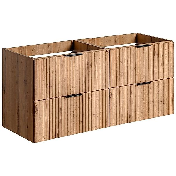 Lomadox Waschbeckenschrank ADELAIDE-56 Wotaneiche mit gerillter günstig online kaufen