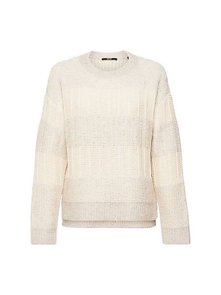 Esprit Collection Rundhalspullover Strukturierter Pullover mit Pailletten günstig online kaufen