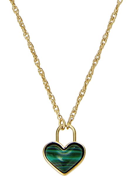 Fossil Collier Fossil Damen-Kette Edelstahl Malachit günstig online kaufen