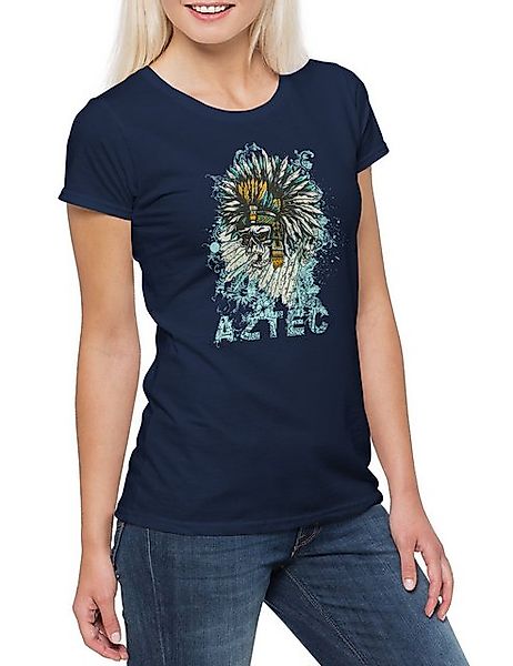 Urban Backwoods Print-Shirt Dead Aztec Chief Damen T-Shirt Indianer Häuptli günstig online kaufen
