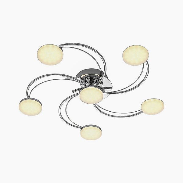 Lindby LED Deckenleuchte Rouven 9626117 Modern in Chrom aus Metall 6-flammi günstig online kaufen