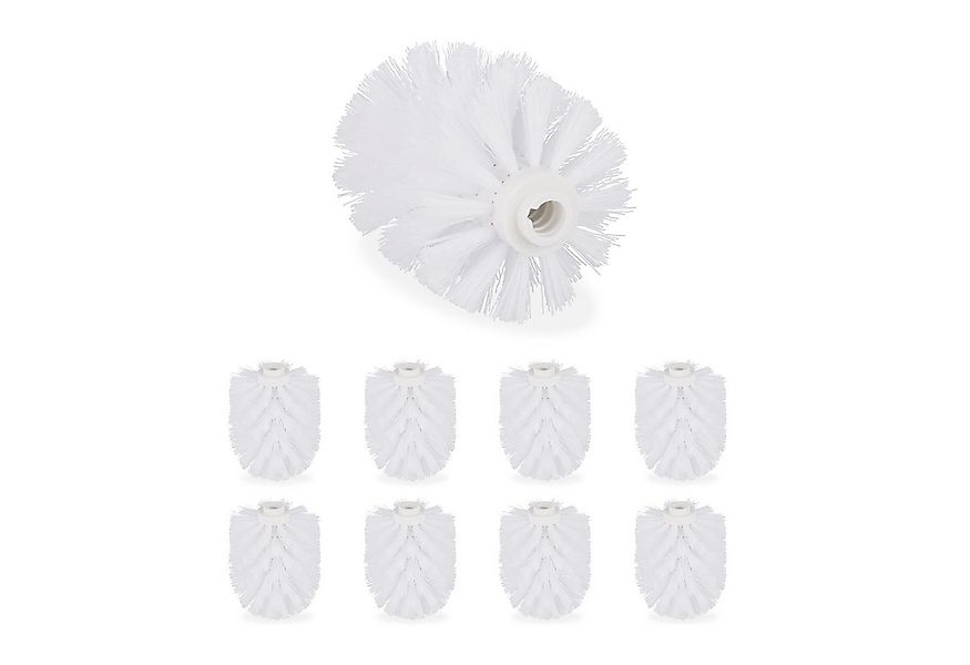 relaxdays Toilettenpapierhalter Klobürste Ersatzbürstenkopf 9er Set, weiß günstig online kaufen