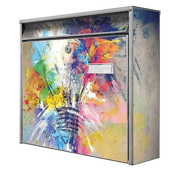 Banjado Briefkasten Silber 36.2x32.2x10cm Groß / Inkl. Montagematerial & 2 günstig online kaufen