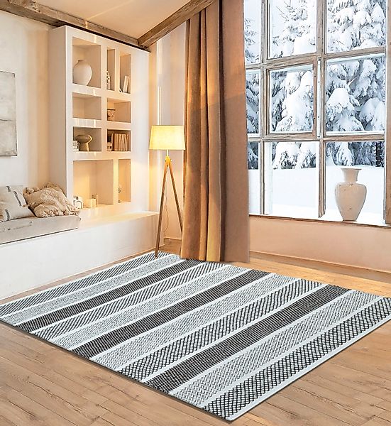 my home Wollteppich »Diemlern«, rechteckig, 10 mm Höhe, Handweb Teppich, re günstig online kaufen