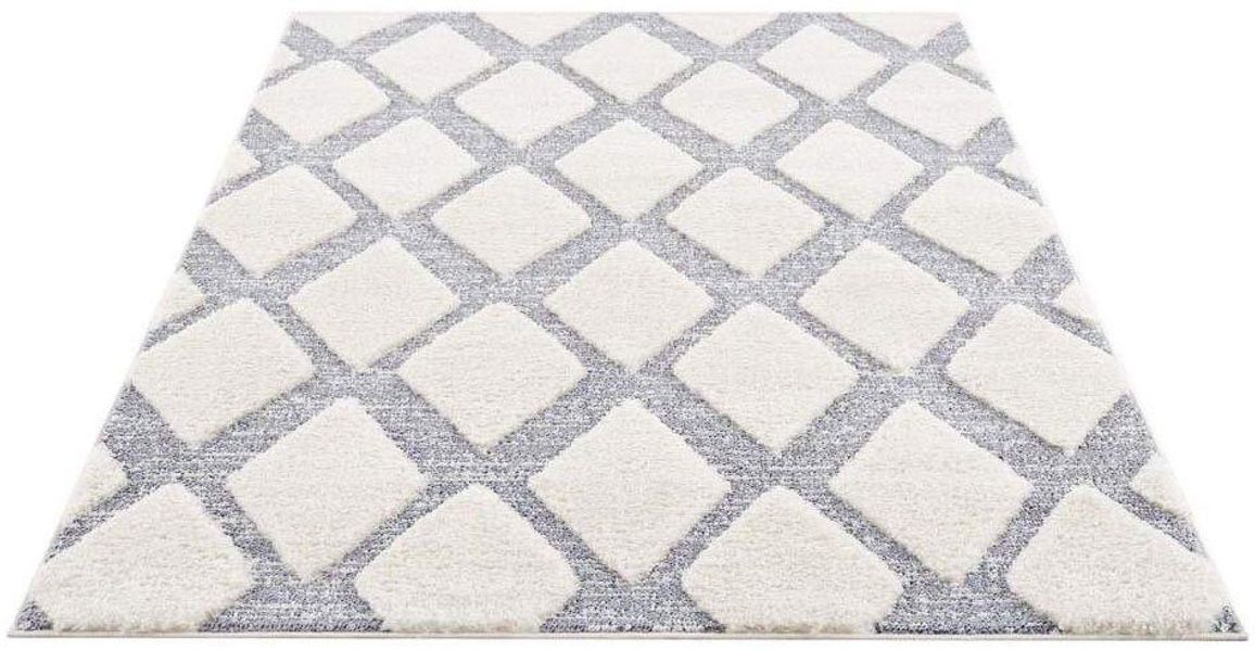 Carpet City Hochflor-Teppich "Focus 4499" rund 20 mm Höhe Boho-Teppich, Hoc günstig online kaufen