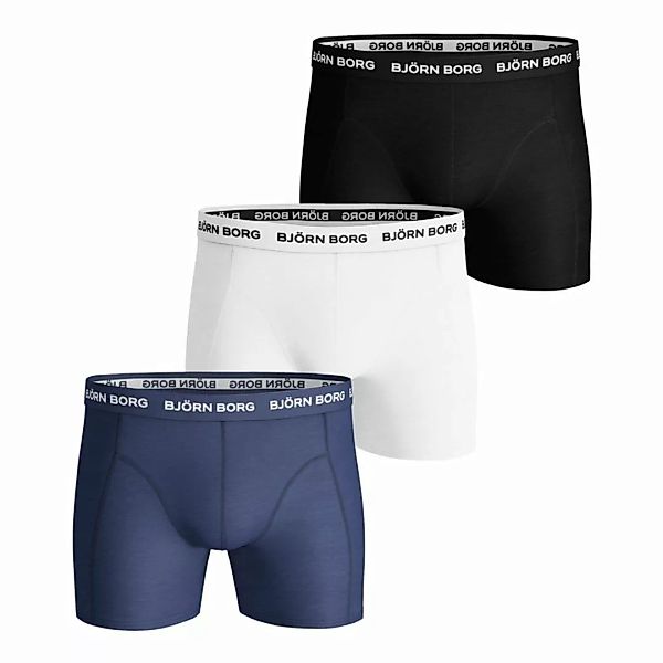 BJÖRN BORG Herren Boxershorts 3er Pack - Pants, Cotton Stretch, Logobund bl günstig online kaufen