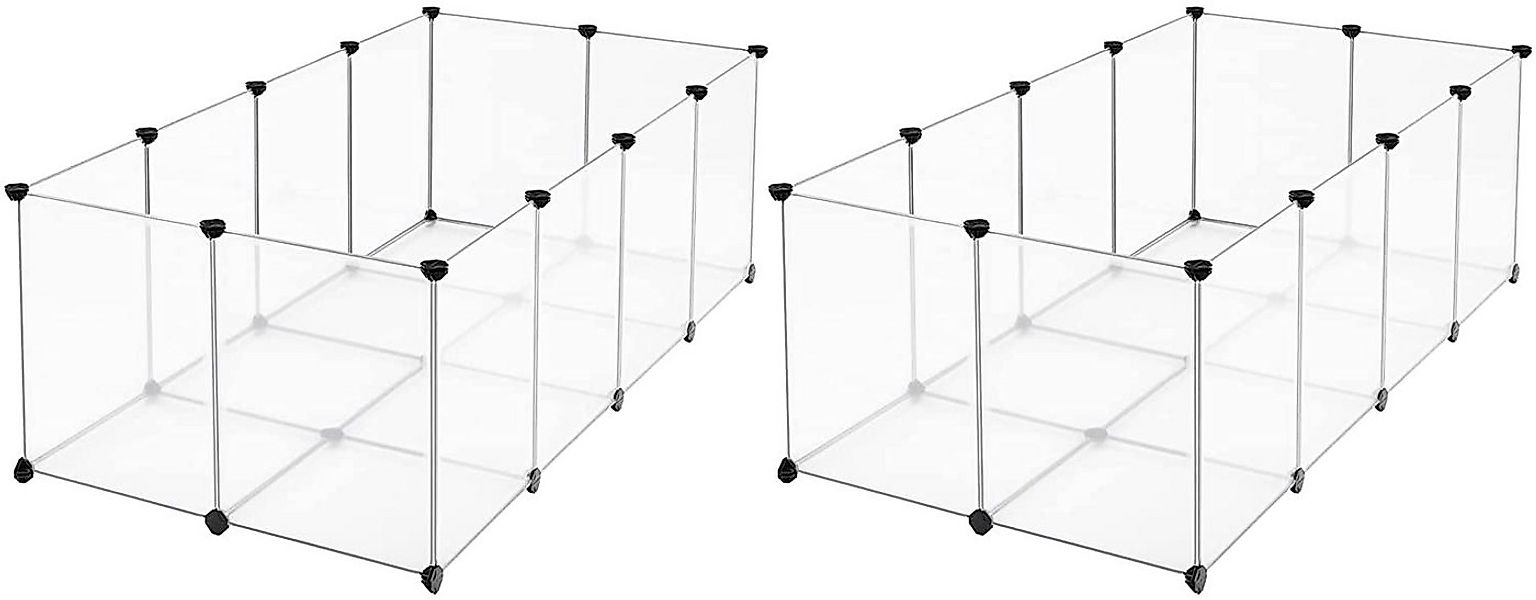 SONGMICS Kleintierkäfig, L-XXL, Freigehege, mit Bodenplatten, 20 Platten, D günstig online kaufen