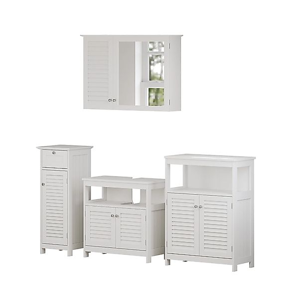 Vicco Badmöbel-Set Riad, Weiß, 4 Teile, günstig online kaufen