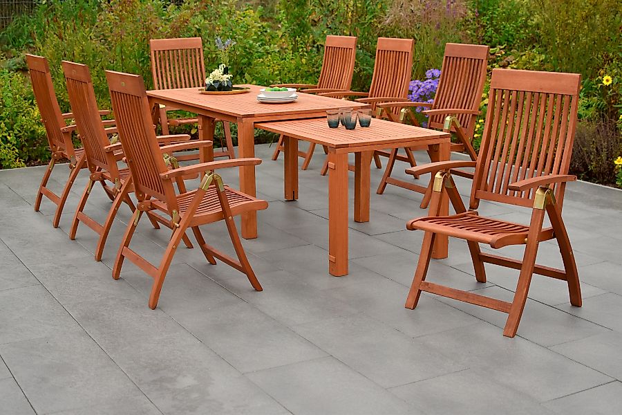 MERXX Garten-Essgruppe "Comodoro", (Set, 9 tlg.), 8 Klappsessel, 5-fach ver günstig online kaufen