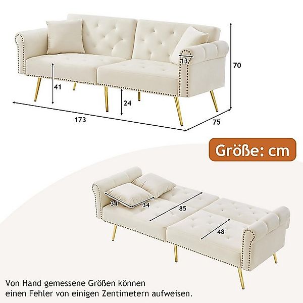 Odikalo 2-Sitzer Zweisitzer Schlafsofa Mit Verstellbare Rückenlehne&Schlaff günstig online kaufen