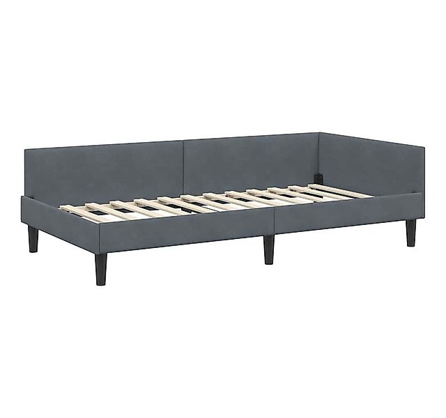 vidaXL Bett Eckbettgestell mit Kopfteil Dunkelgrau 90 cm x 190 cm Stoff (1- günstig online kaufen
